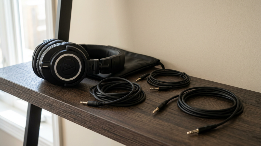 ケーブル類とポーチ