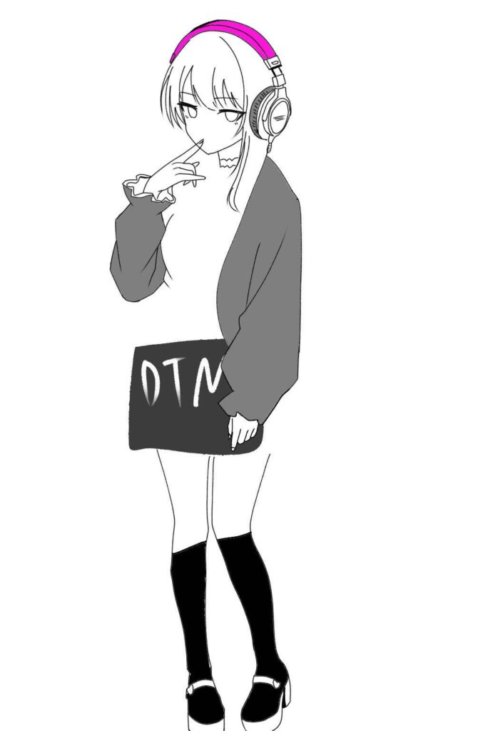 オリジナルキャラクターが説明している手書きイラスト