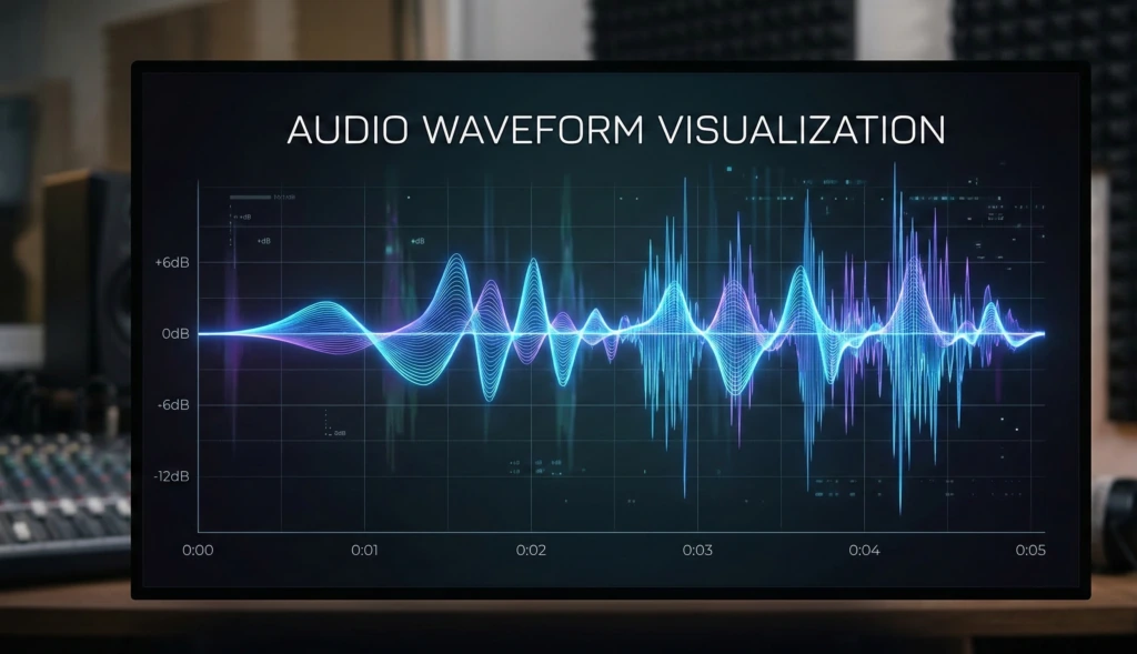 モニターに表示した音声波形のイメージ