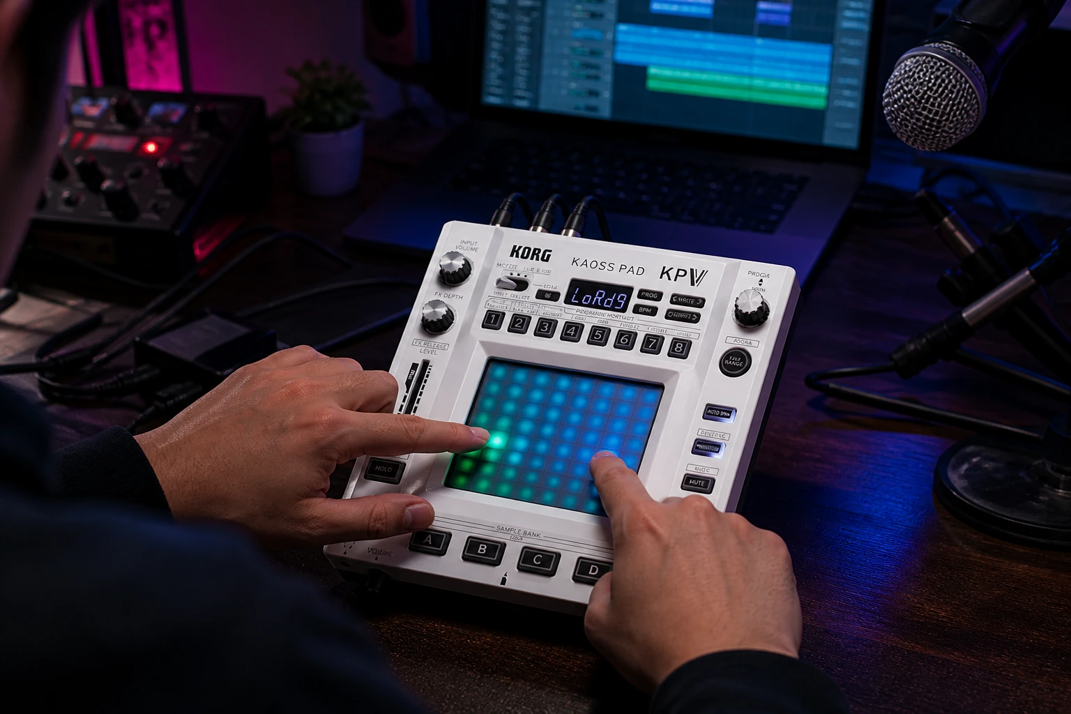 KAOSS PAD Vを2本指で操作する使用イメージ